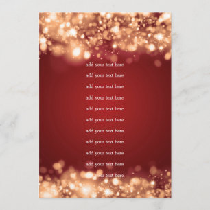 Wedding Program Insert Sparkling Lights Gold