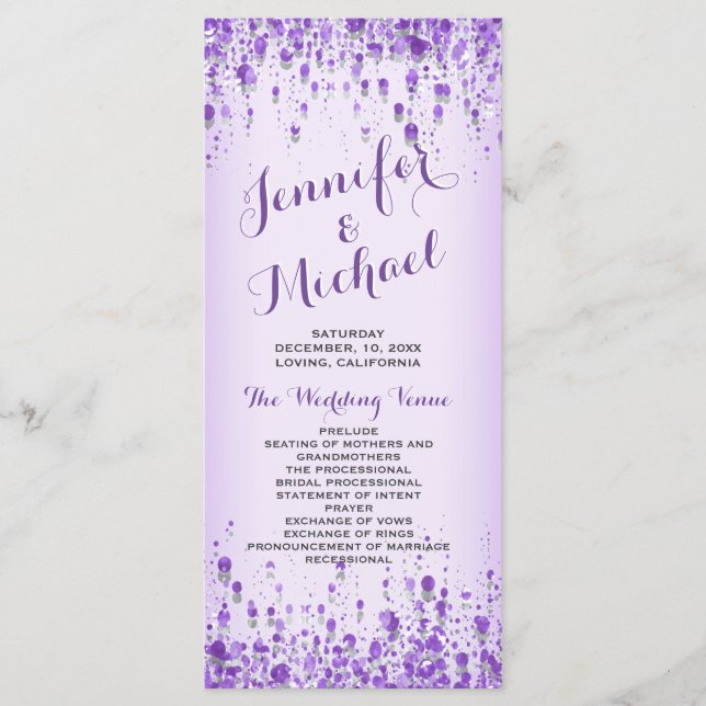 Wedding Program | Lavender Confetti (Front)