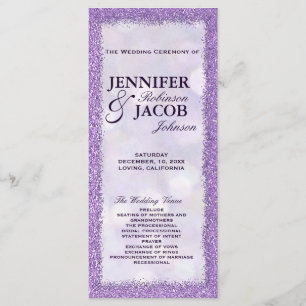 Wedding Program   Lavender with Glitter Frame