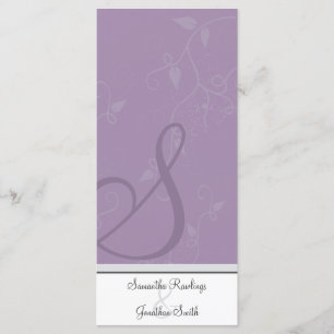Wedding Program - Monogram Lavender Purple Floral