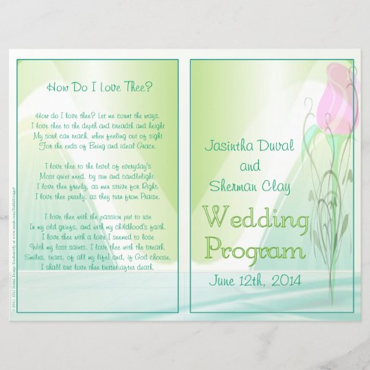 Wedding Program Non Religious Version Zazzle Com