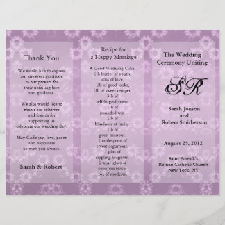 Wedding Program Pink Floral Flyer