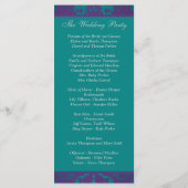 Wedding Program | PRINTED RIBBON Purple, Teal (Back)