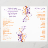 Wedding Program | Purple Orange White| Floral (Back)