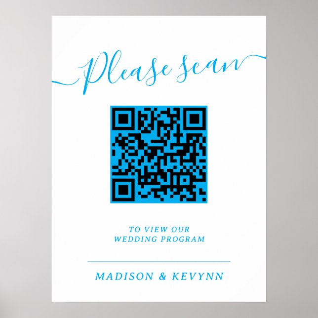 Wedding Program QR Code Poster (Front)