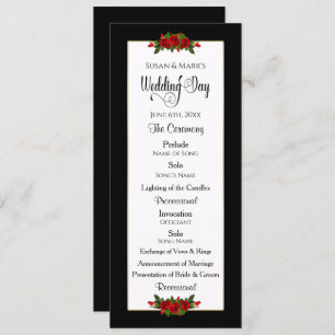 Wedding Program, Red Rose Collection Invitation