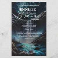 Wedding Program | Romantic Waterfall