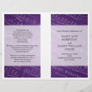 Wedding Program Sheet Music Purple