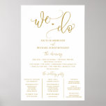 Wedding Program Sign Size Gold Calligraphy<br><div class="desc">Wedding Program (Order of Ceremony) Poster - Bounce Calligraphy (Gold): Opting for a large poster-size wedding program? This beautiful bouncy calligraphy poster has room for your order of ceremony and wedding party. Simply edit your text and change your colors if you like. This one is set in gold, but you...</div>