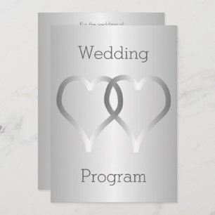 Wedding Program Silver Hearts