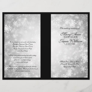 Wedding Program Silver Winter Wonderland Sparkle