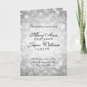 Wedding Program Silver Winter Wonderland Sparkle