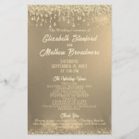 Wedding Program | Soft Crystal Glitter Gold