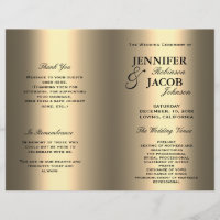 Wedding Program | Soft Shiny Gold Look