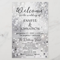 Wedding Program | Soft Silver Confetti