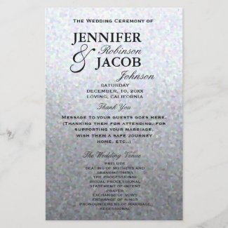 Wedding Program | Soft Silver Glitter Look