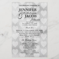 Wedding Program | Soft White Hearts