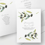 Wedding Program Template Watercolor Olive Folded<br><div class="desc">These folded wedding programs feature watercolor olive branches. Use the template fields to add your custom text. A unique and botanical choice for rustic weddings. Original watercolor art and design by Victoria Grigaliunas of Do Tell A Belle. Explore the full matching olive branch wedding stationery suite here: https://www.zazzle.com/collections/rustic_wedding_ideas_watercolor_olive_branch-119151338630521792 If you’re...</div>
