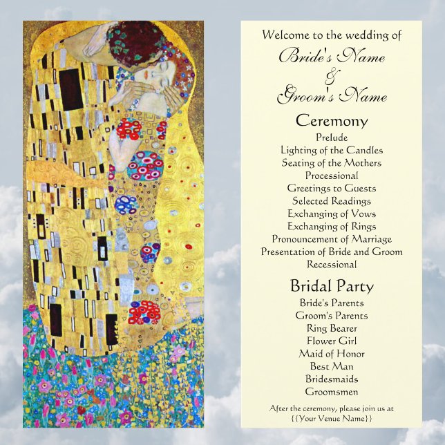 Wedding Program; The Kiss by Gustav Klimt Program (Creator Uploaded)