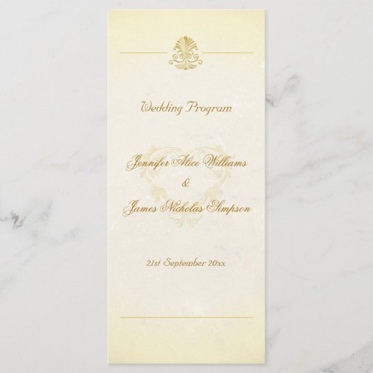 Wedding Program Vintage Parchment Paper Style Zazzle Com