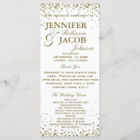 Wedding Program | White and Gold Confetti