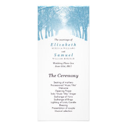 Wedding Program Winter Trees Avenue Path Rack Cards