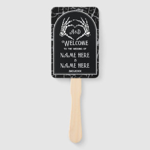 Wedding Programme Hand Fan Halloween Skeleton Hand