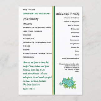 WEDDING PROGRAMME INVITATION