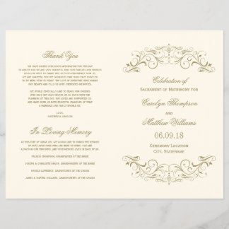 Wedding Programs | Antique Gold Flourish