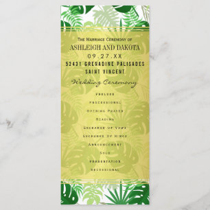 Wedding Programs   Exotic Green Tropical Leaves