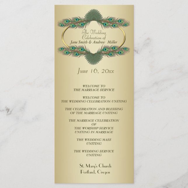 Wedding Programs - Gold (Front)