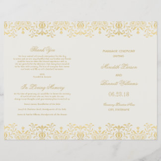Wedding Programs | Gold Vintage Glamour