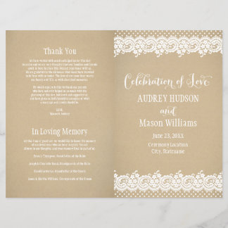 Wedding Programs | Lace and Kraft