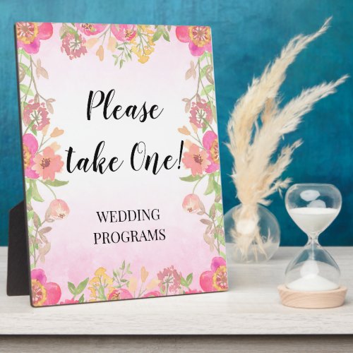 Wedding Programs wedding sign Tabletop Plaque 