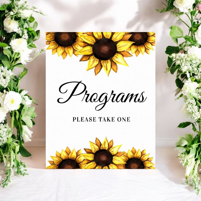 Wedding Programs Yellow White Sunflower Poster (Creator Uploaded)