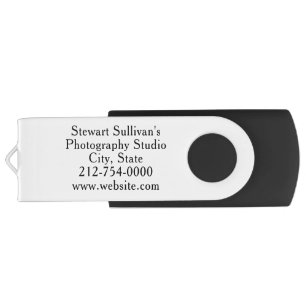 Wedding Proofs Business Name White Black Flash Drive