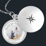 Wedding Proposal Engagement Photo Keepsake Locket Necklace<br><div class="desc">Stylish romantic photo keepsake locket of the day your partner popped the question. Personalise with photo,  date and meaningful message.</div>