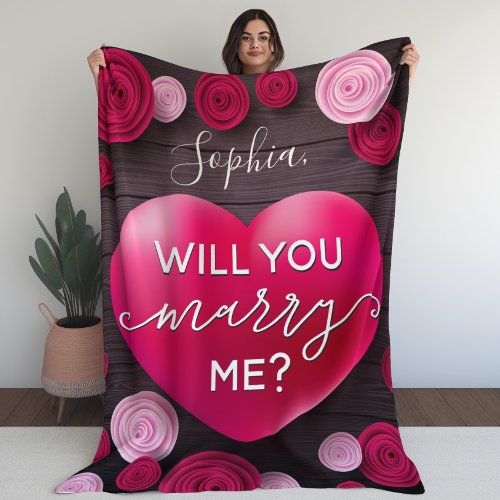 Wedding Proposal _ Will you Marry Me Fleece Blanket