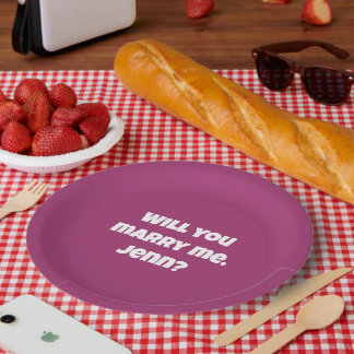Wedding Proposal - Will You Marry Me? Paper Plates