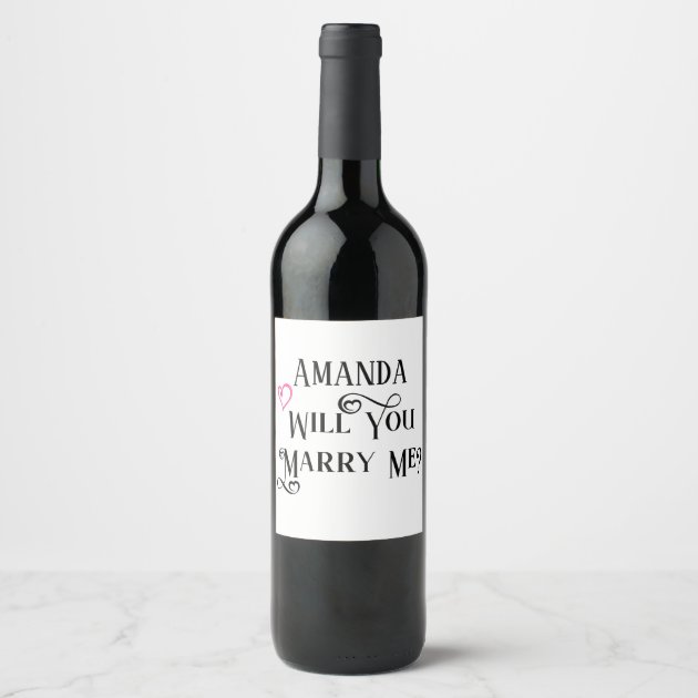 Marriage Proposal Wine Label 