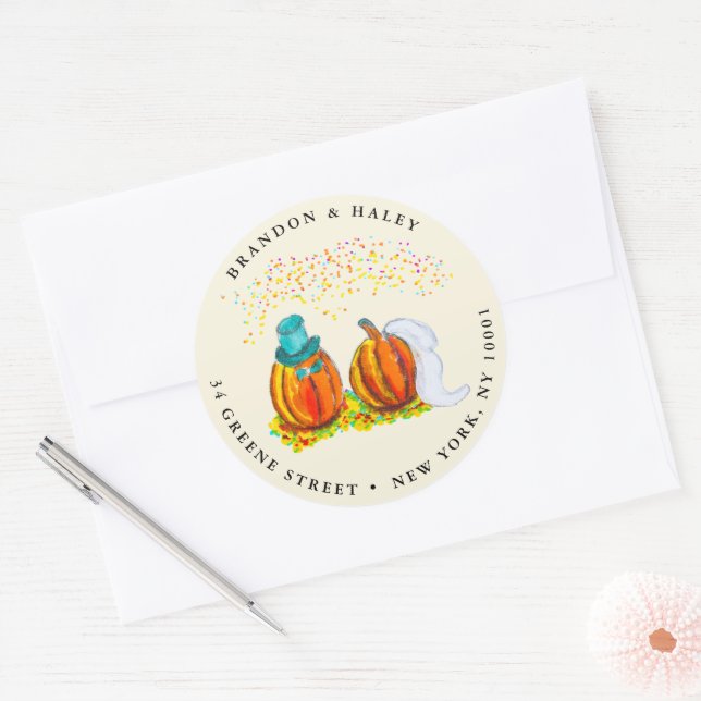 Wedding Pumpkins Return Address Label (Envelope)