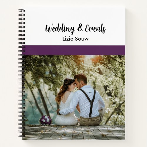 Wedding purple and white notebook