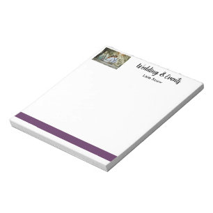 Wedding purple and white notepad