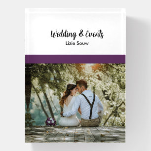 Wedding purple and white paperweight