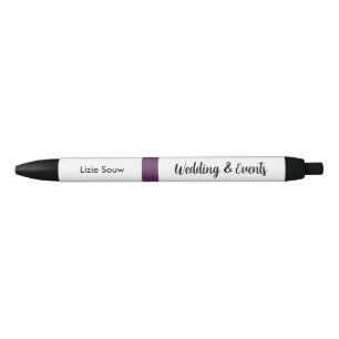 Wedding purple and white pen
