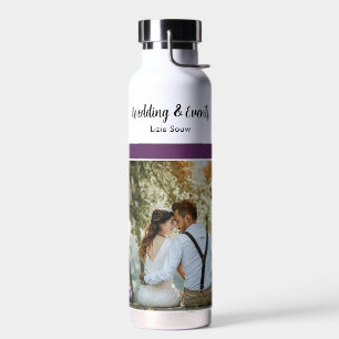 Wedding purple and white water bottle