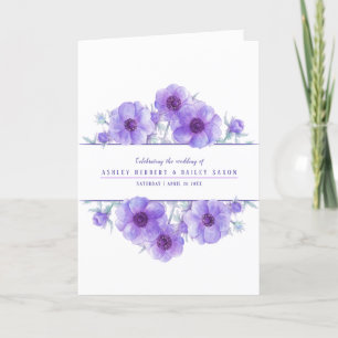 Wedding purple anemone flowers watercolor art program