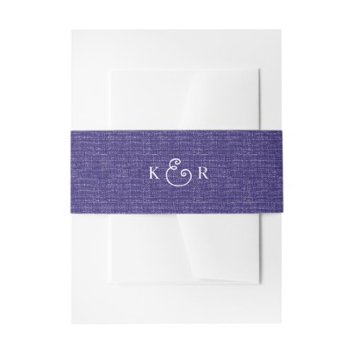 Wedding purple blue canvas and initials belly band