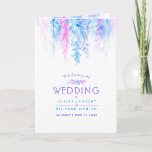 Wedding purple blue flower art cascade program