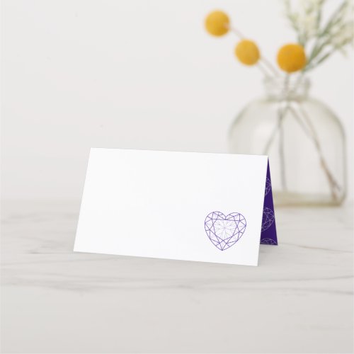 Wedding purple iloite heart place guest place card